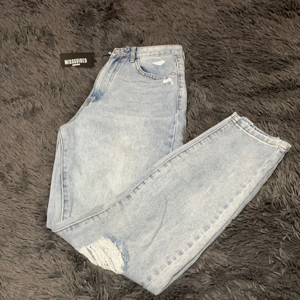 Missguided High-Rise Straight-Leg 'Riot Mom' Jeans (NWT)